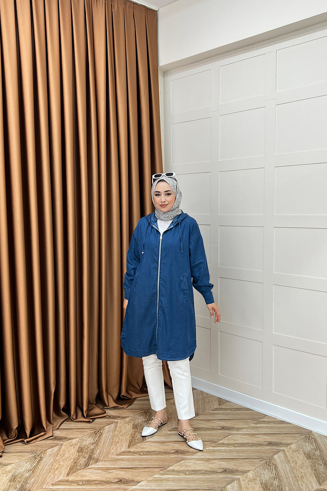 Wanda Fermuarlı Kap Mavi 6540-MAVI
