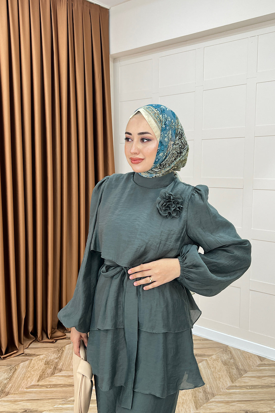 Aura Broş Detay Takım Haki 74001-HAKI