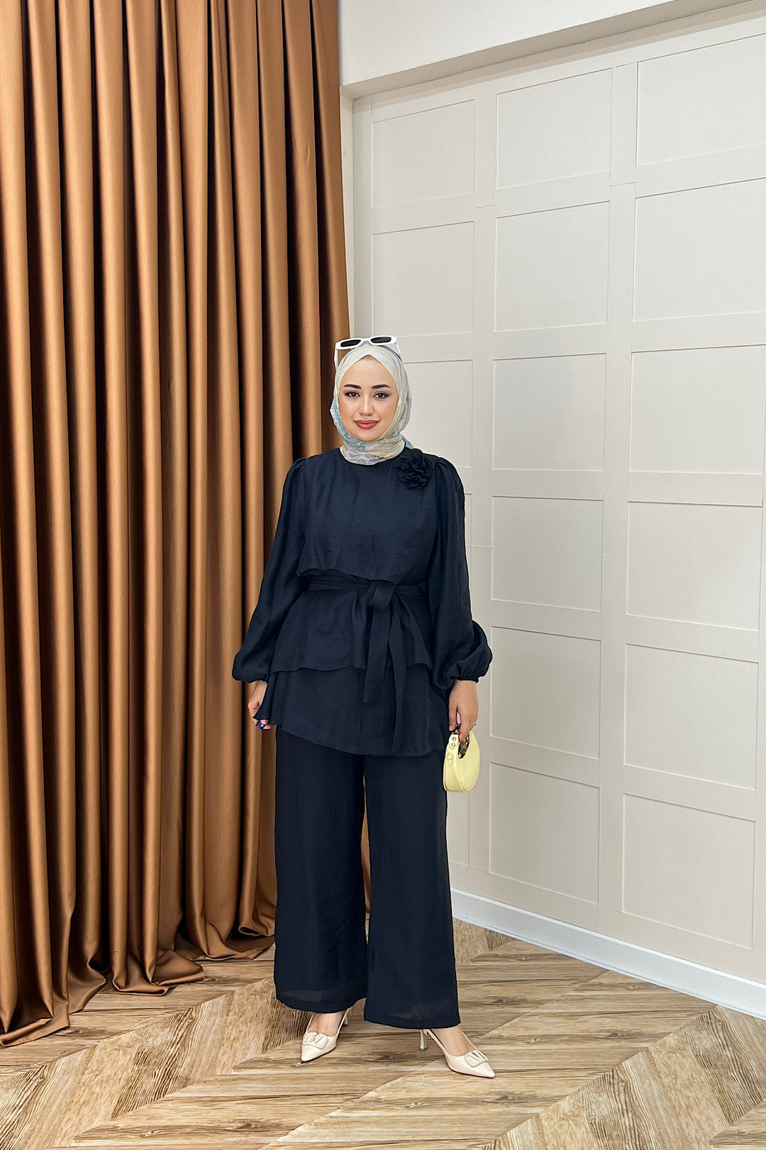 Aura Broş Detay Takım Lacivert 74001-LACIVERT