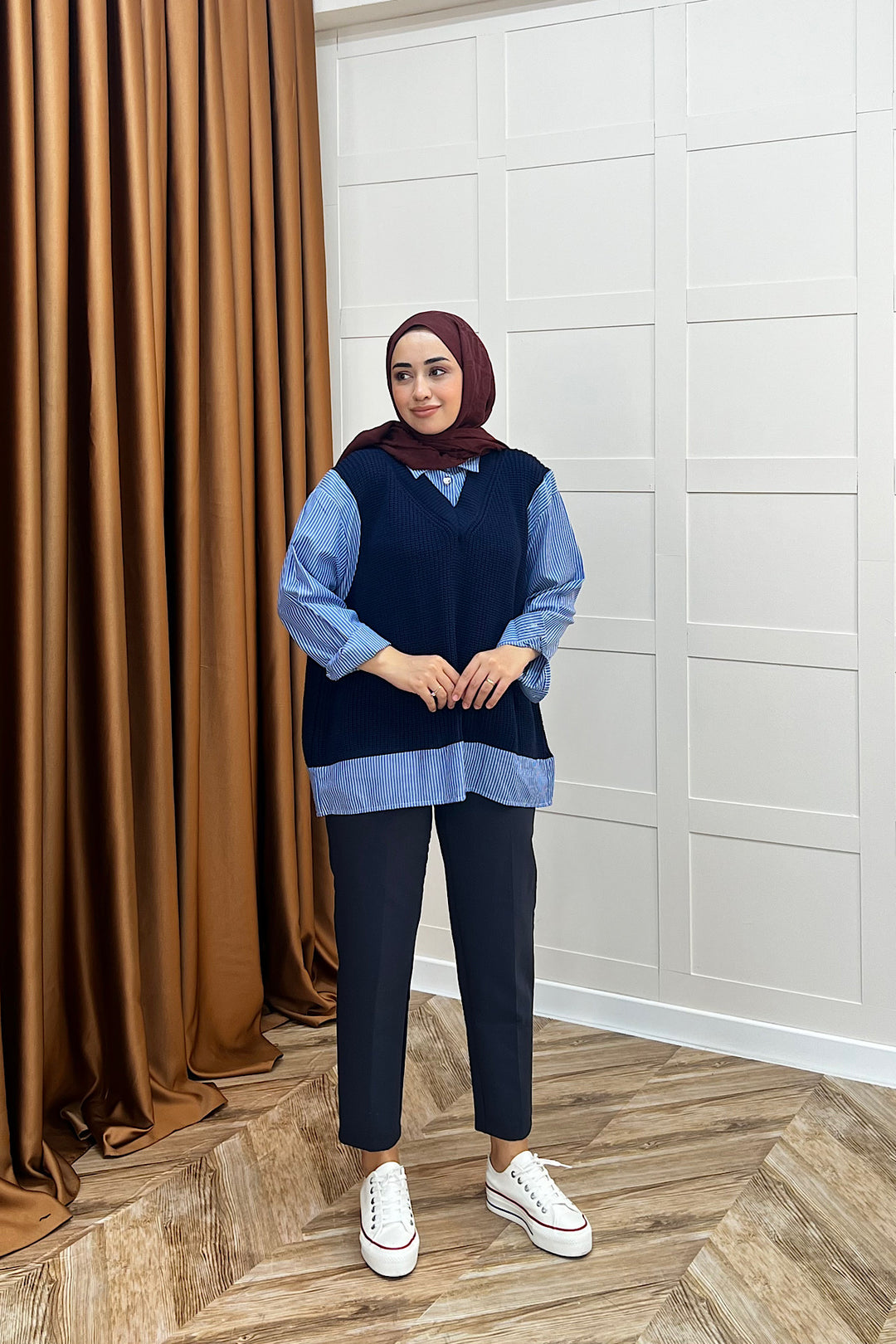 Triko Süveterli Gömlek Lacivert 24730-LACIVERT