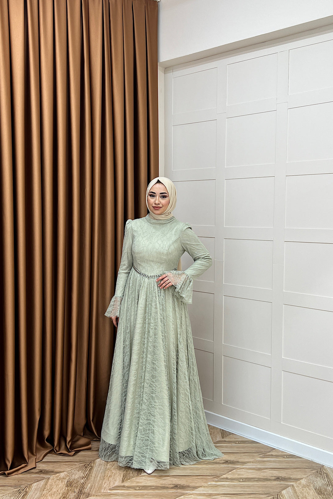 Elena Dantel Abiye Mint 03101-MINT