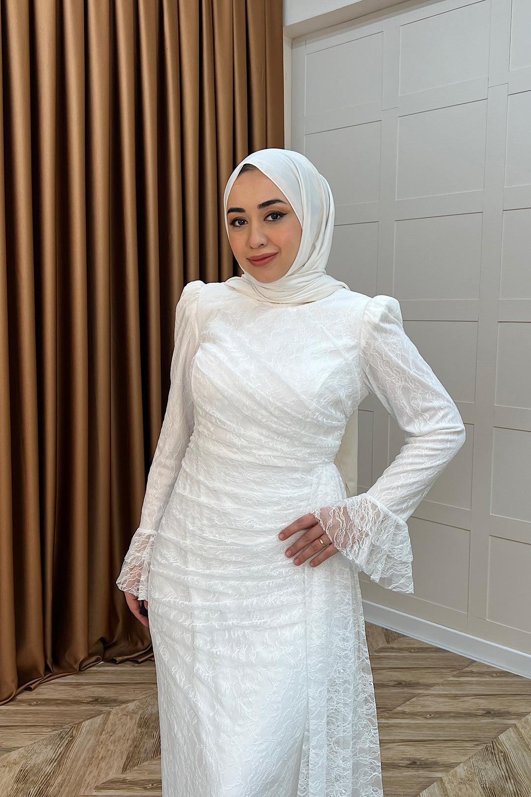 Serena Dantel Balık Abiye Beyaz 3082-BEYAZ