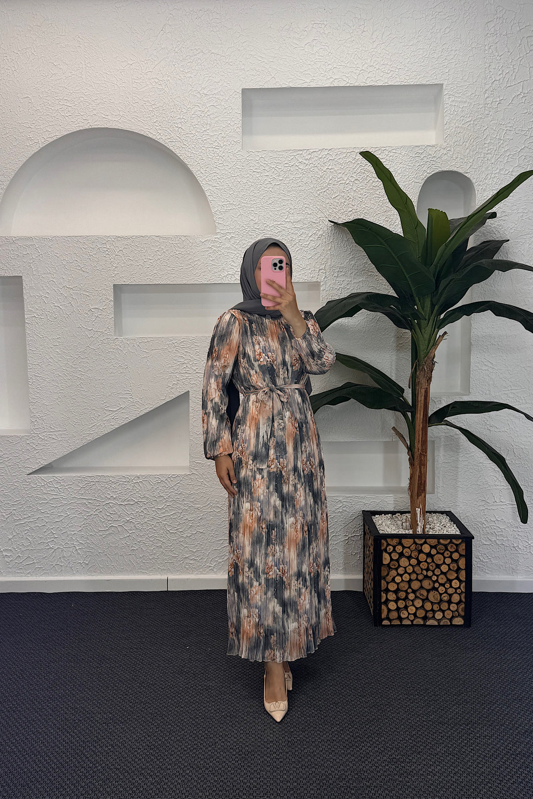 Livina Piliseli Elbise Antrasit 3046-ANTRASIT