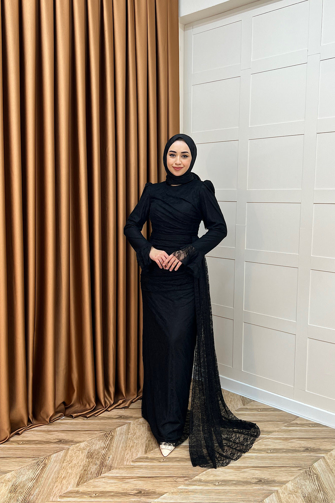 Serena Dantel Balık Abiye Siyah 3082-SIYAH