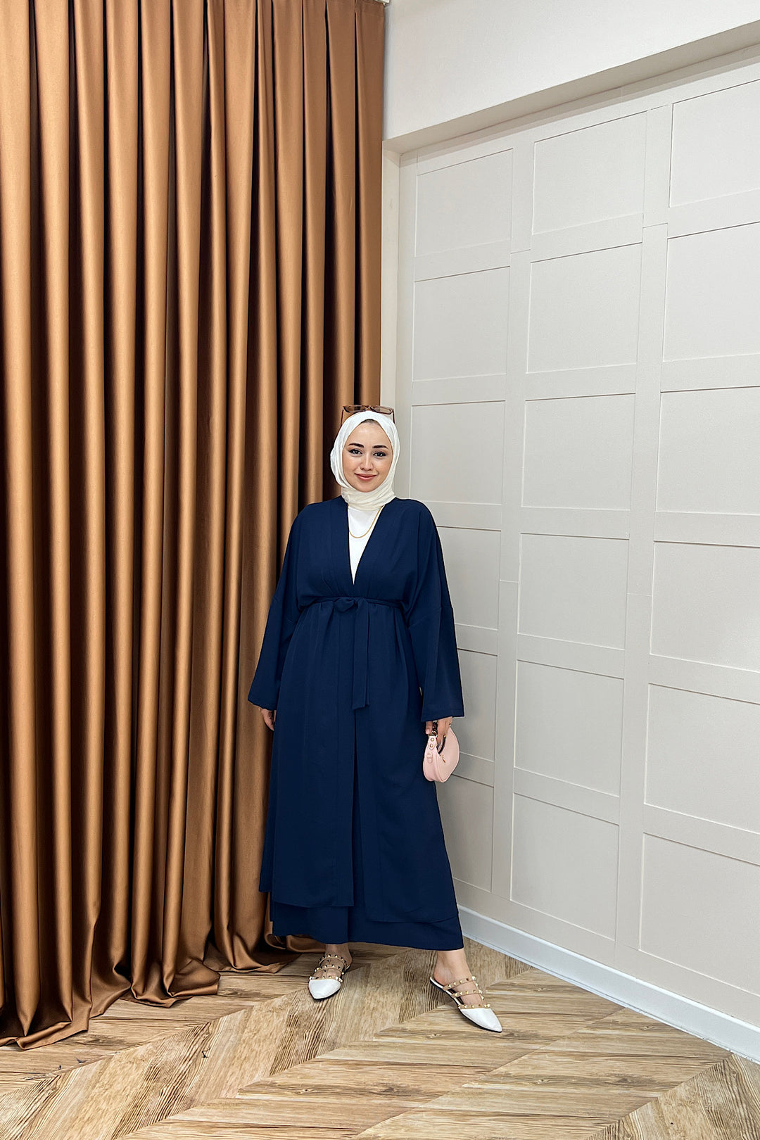 Mina İkili Kimono Takım Lacivert 8571-LACIVERT