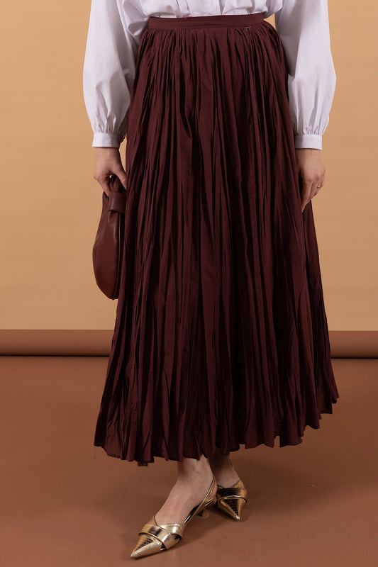 Begonya Piliseli Etek Bordo 6398-BORDO