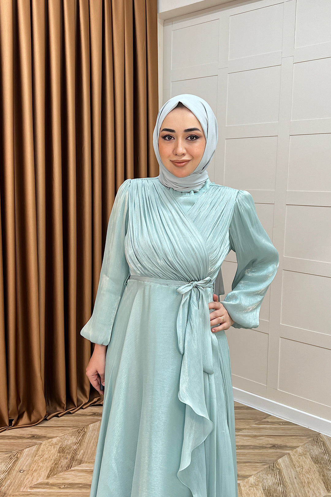 Luna Saten Abiye Mint Mavisi 3072-MINTMAVISI