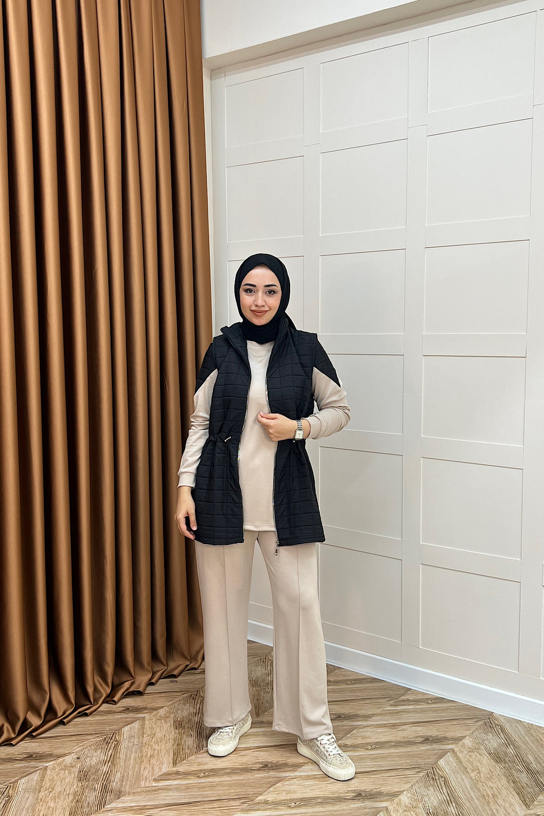 Armoni Kapitone Yelekli Üçlü Takım Siyah 6015-SIYAH