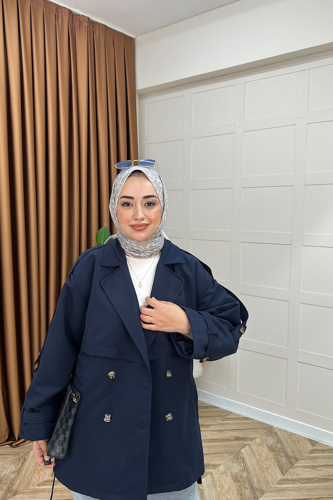 Pera Kuşaklı Trençkot Lacivert 5534-LACIVERT