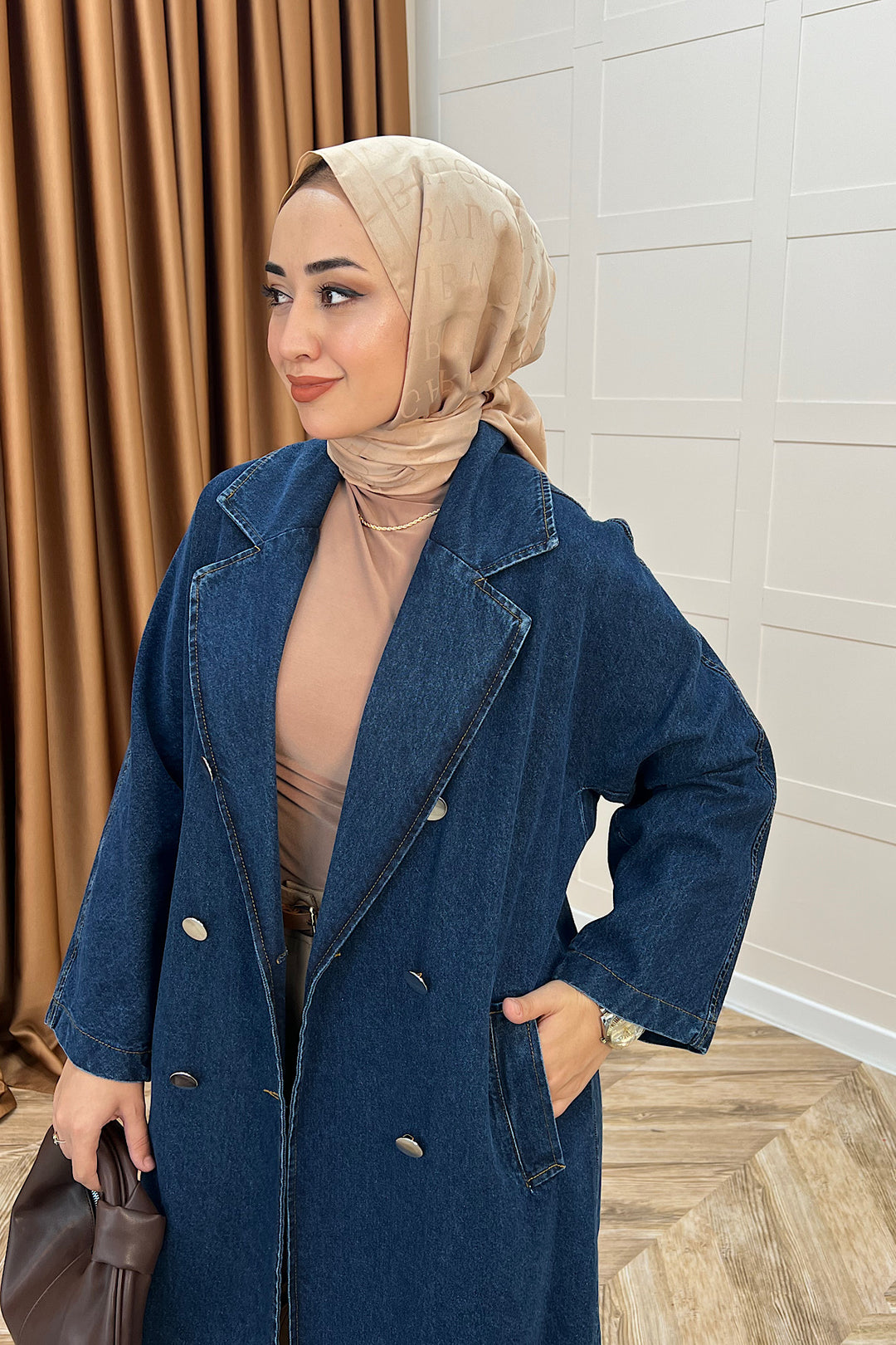 Uzun Denim Ceket Lacivert 5505-LACIVERT