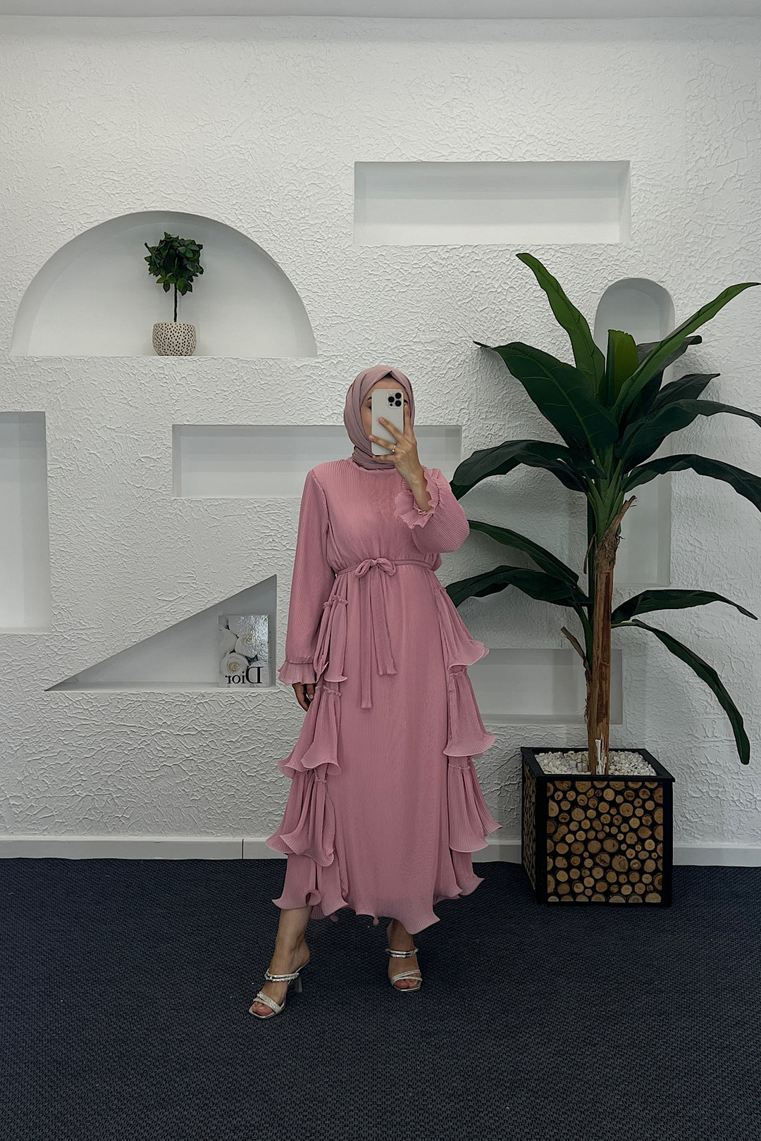 Mare Elbise Pembe 9027-PEMBE