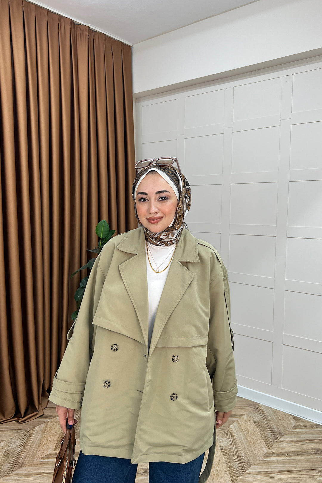 Pera Kuşaklı Trençkot Çağla Yeşili 5534-CAGLAYESILI