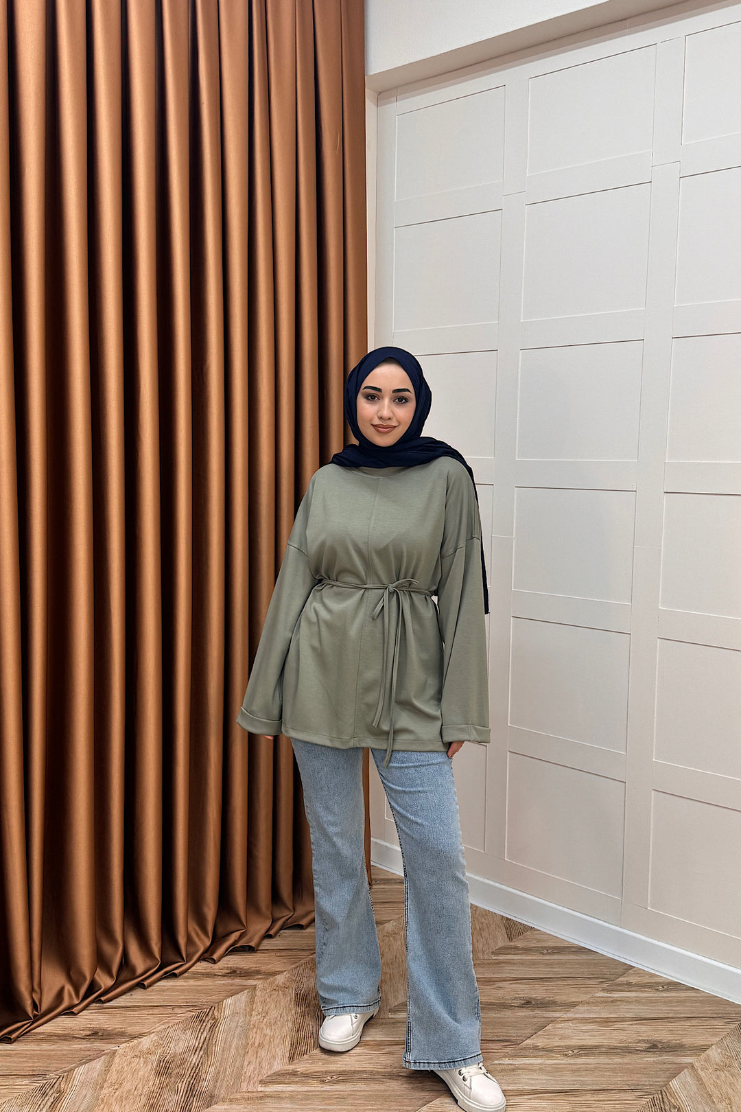 Türev Duble Kol Tunik Yeşil 6060-YESIL