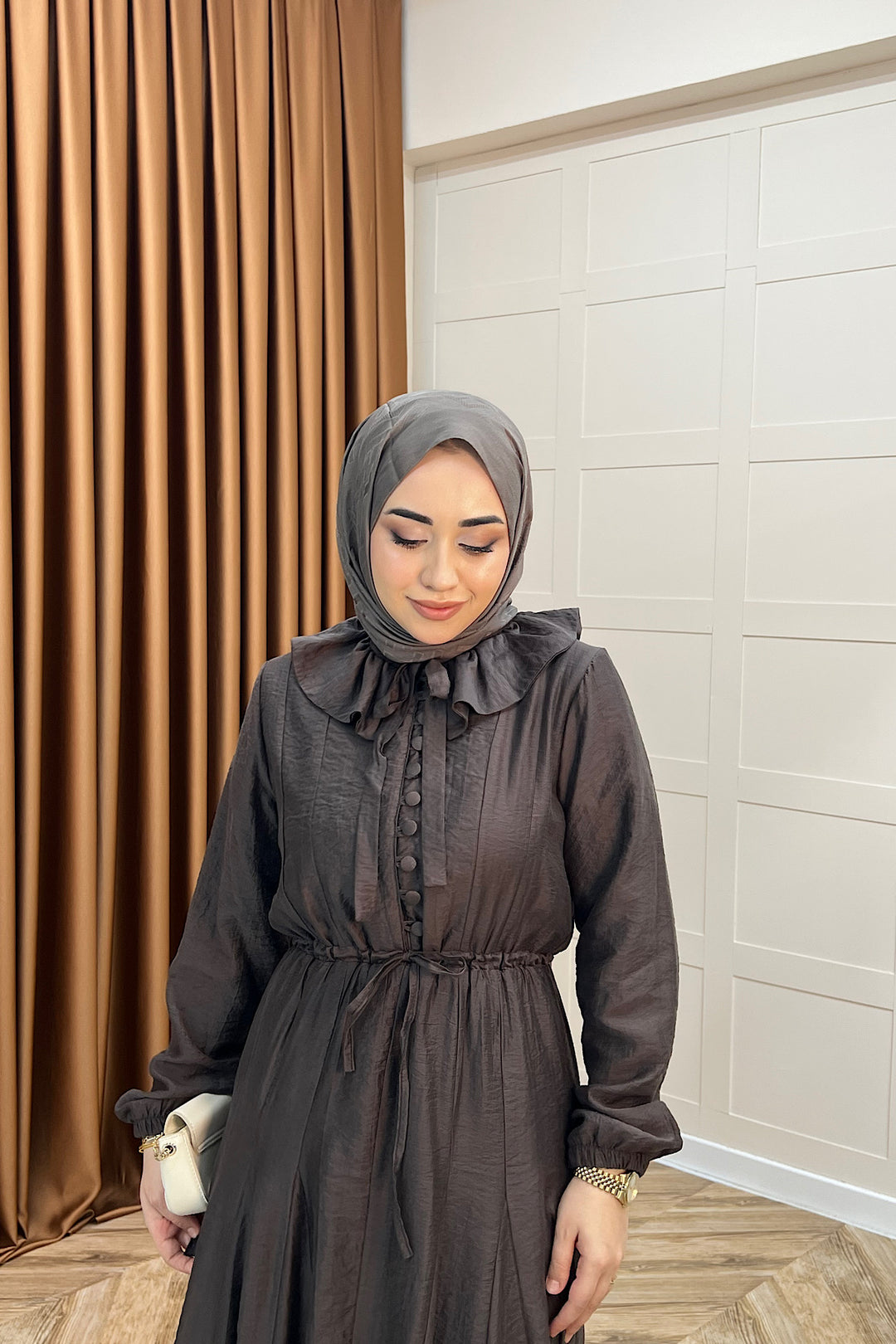 Lena Vual Elbise Kahverengi 2990-KAHVERENGI