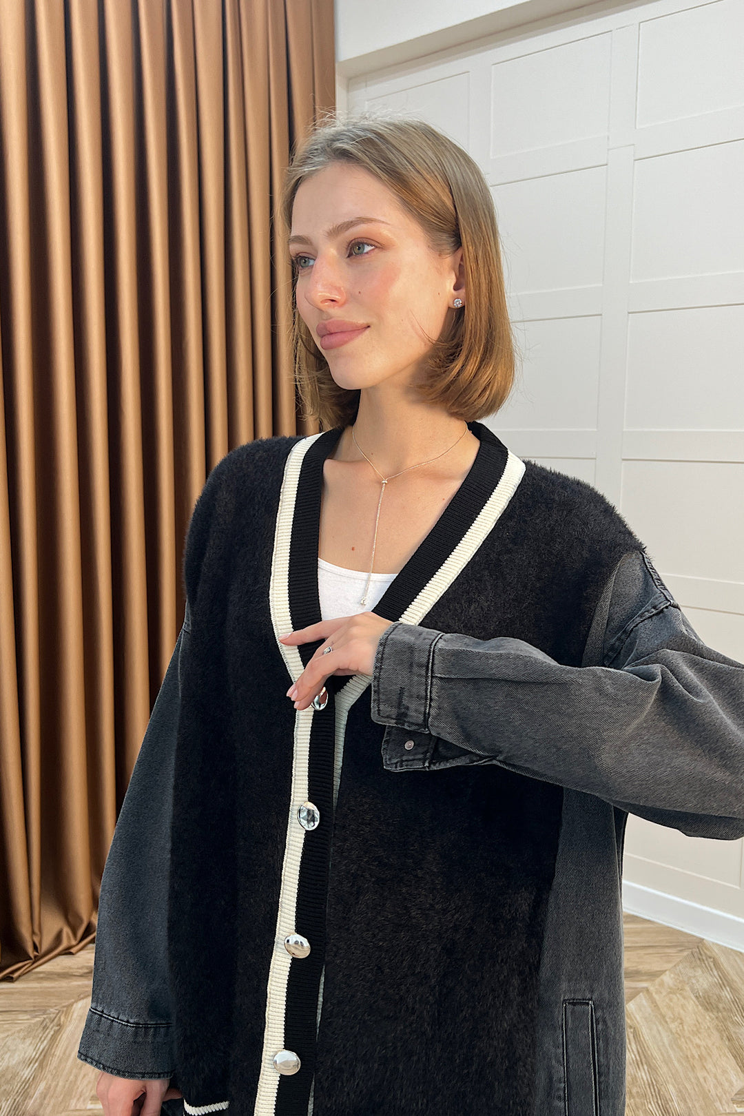 Kedi Sakal Kolej Kot Ceket Siyah 25390-SIYAH