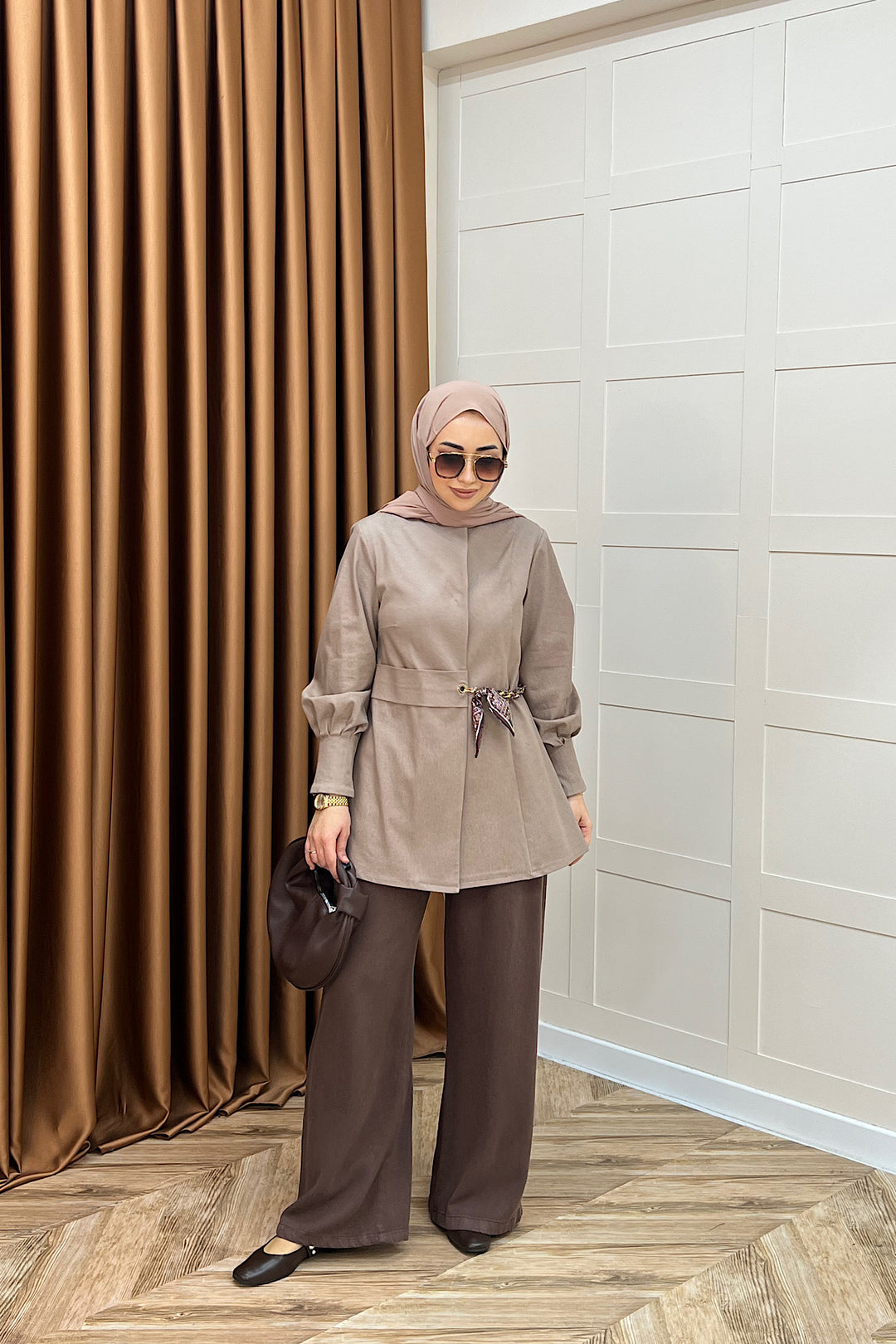 Wanda Fular Kemer Detay Gabardin Kap Vizon 26029-VIZON