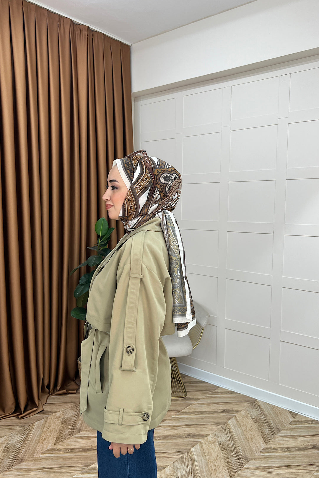 Pera Kuşaklı Trençkot Çağla Yeşili 5534-CAGLAYESILI