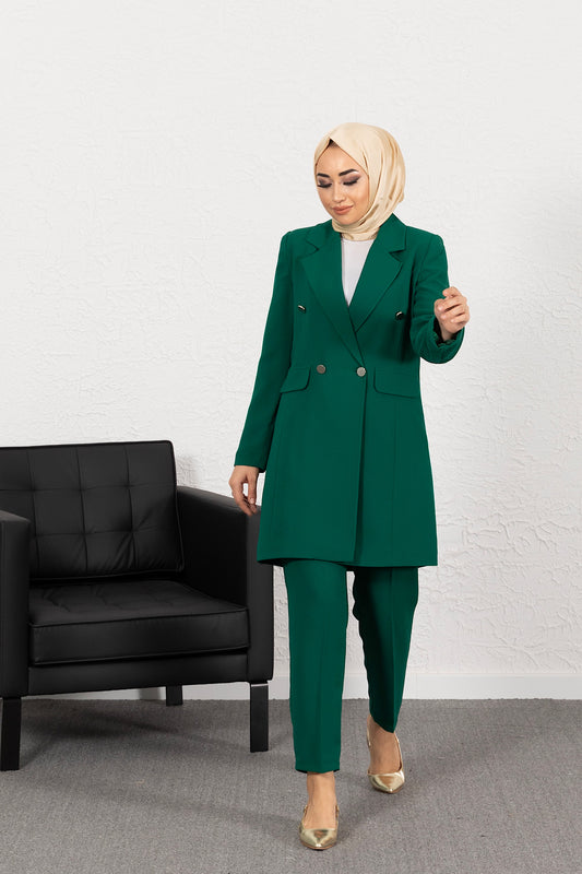 Blazer Ceketli İkili Takım Yeşil 0393-YESIL