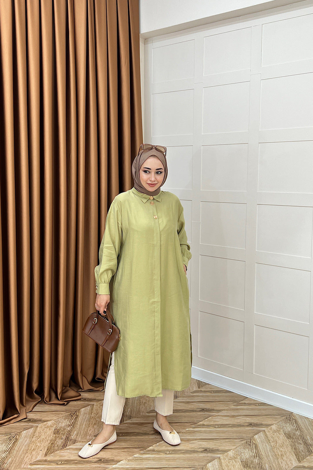 Zaina Uzun Tunik Yeşil 6523-YESIL