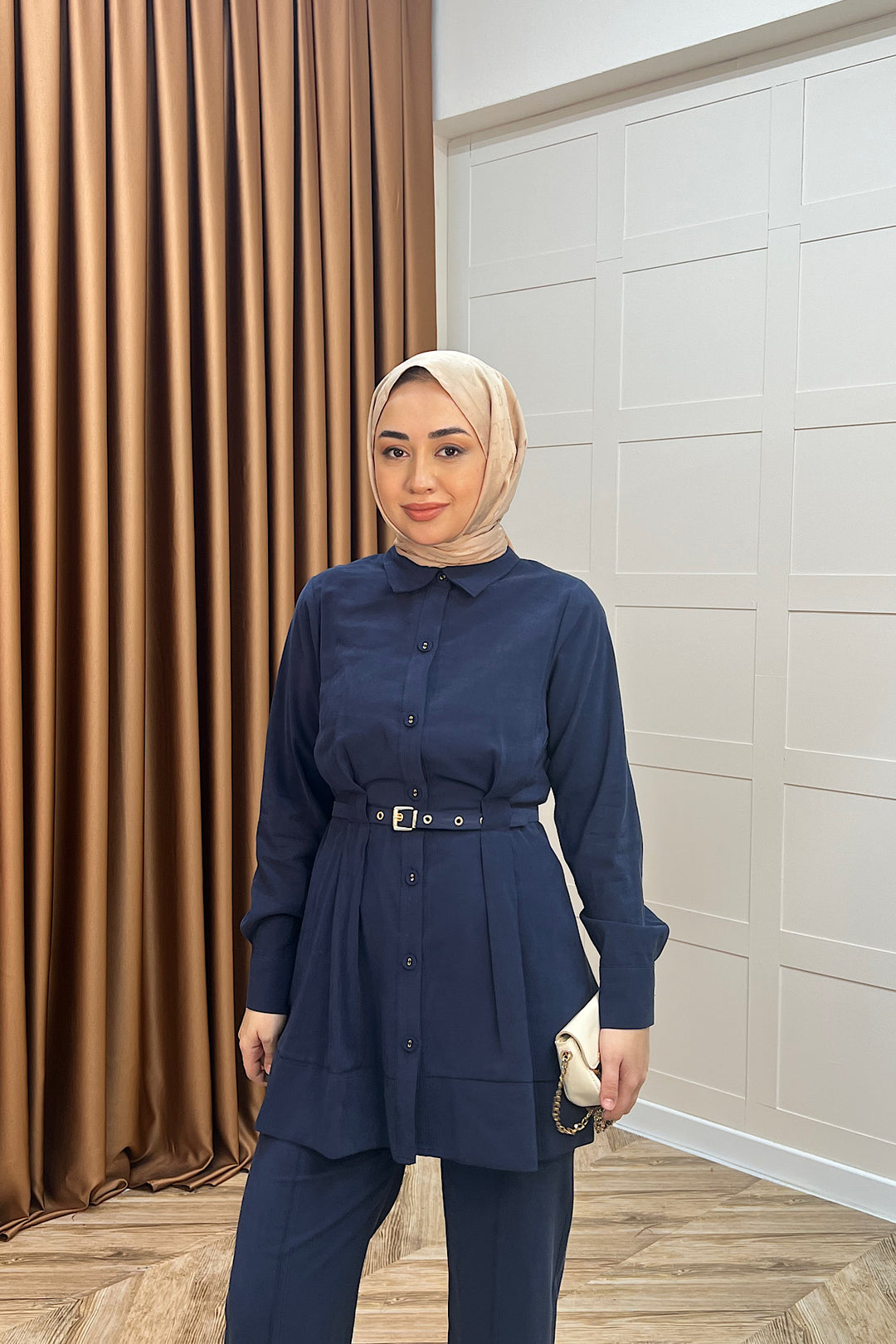 Tuana Belden Kemerli İkili Takım Lacivert 2994-LACIVERT