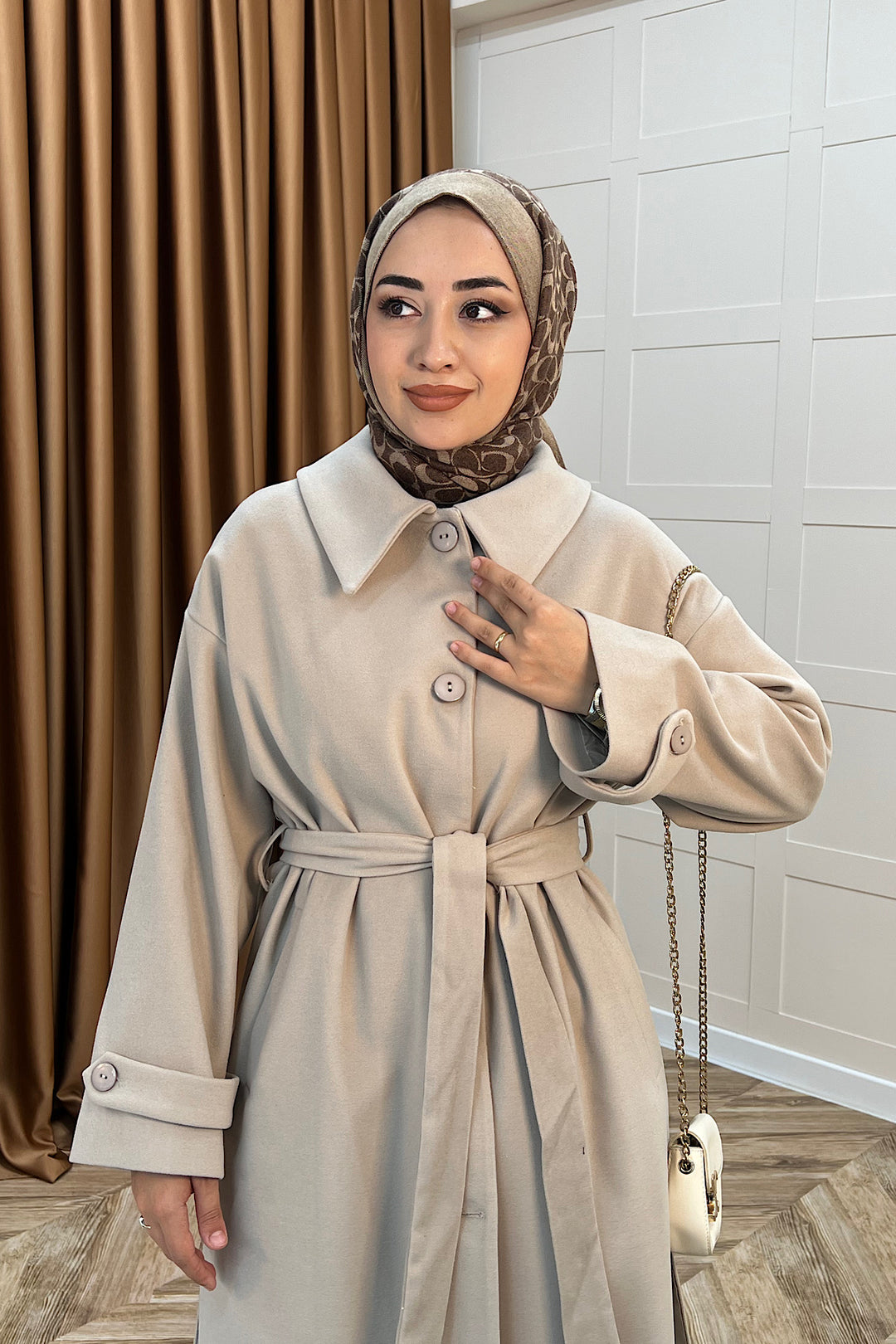 Parla Premium Kumaş Kaban Taş 5516-TAS