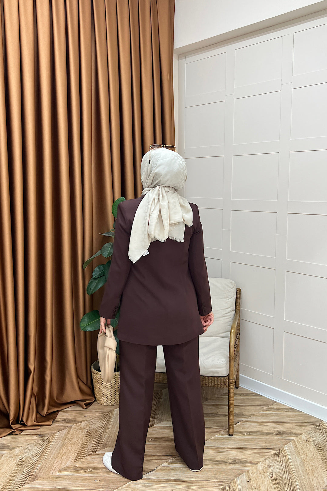 Dört Düğme Ceket Takım Kahverengi 6152-KAHVERENGI