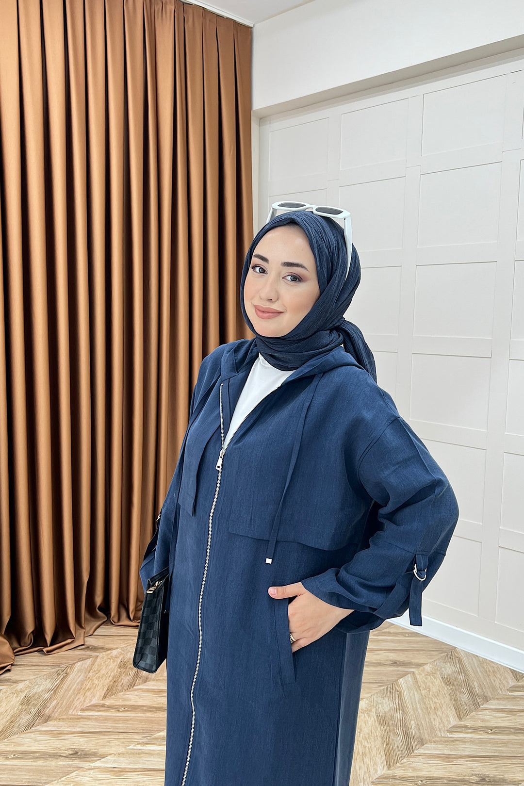 Zeva Fermuarlı Kap Lacivert 6348-LACIVERT