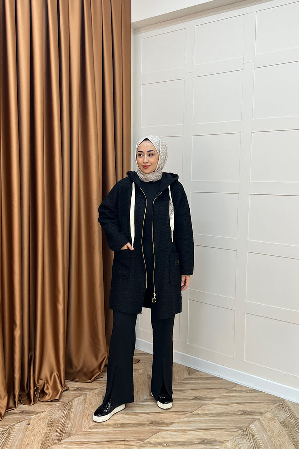 Bukre Fermuarlı Kap Siyah 7940-SIYAH