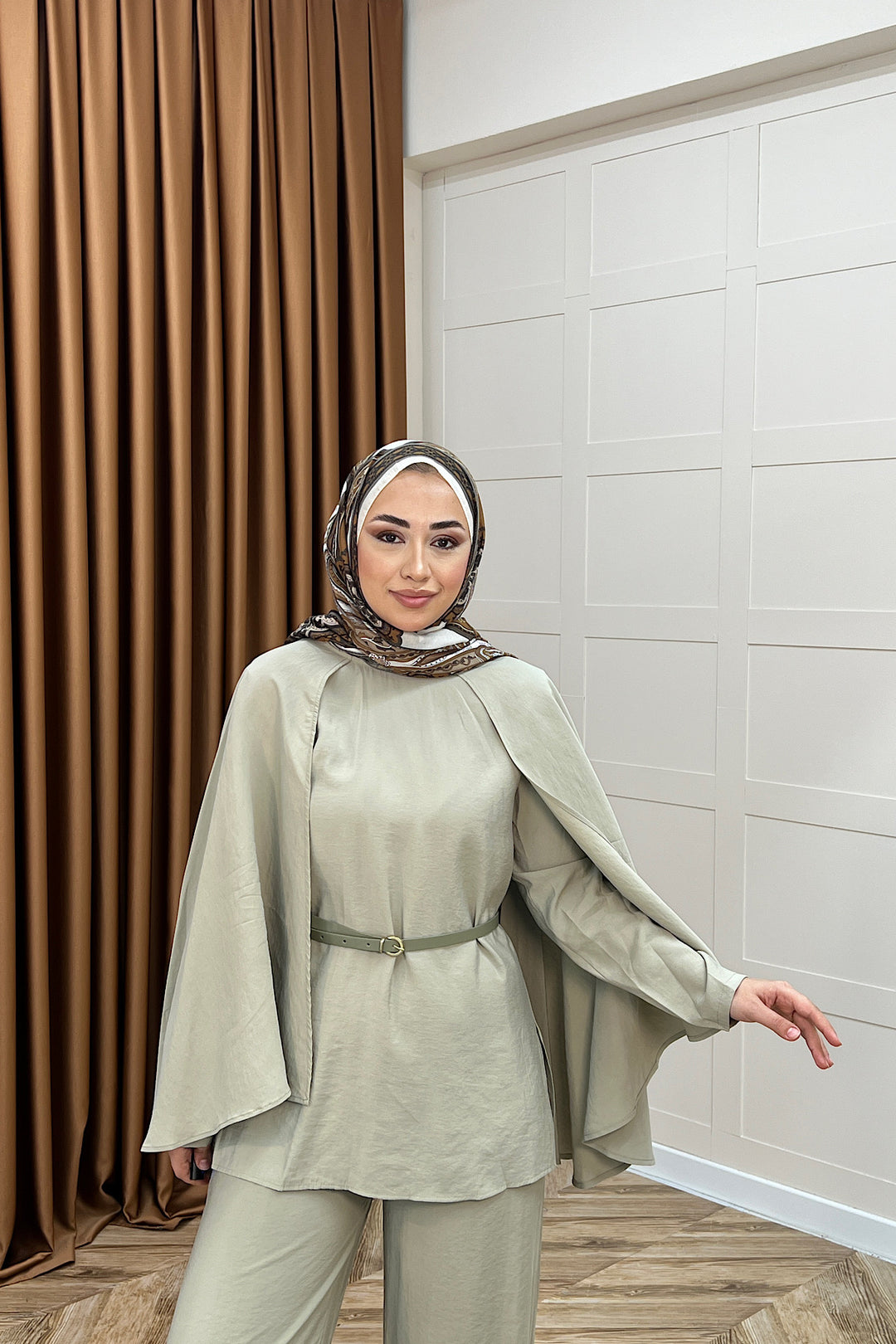 Larne Pelerin Detay Takım Yeşil 2338-YESIL