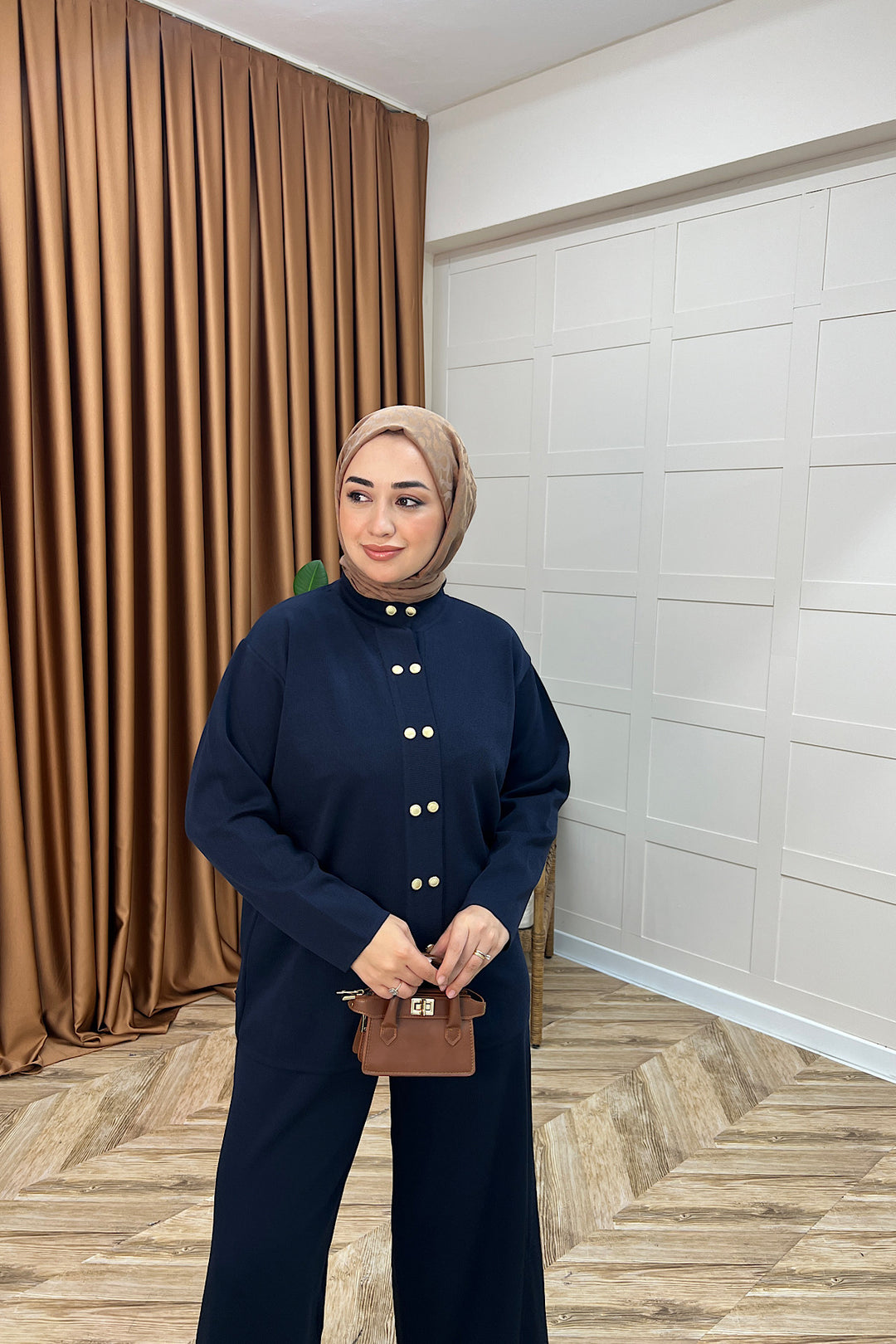Jota Düğmeli İkili Takım Lacivert 44419-LACIVERT