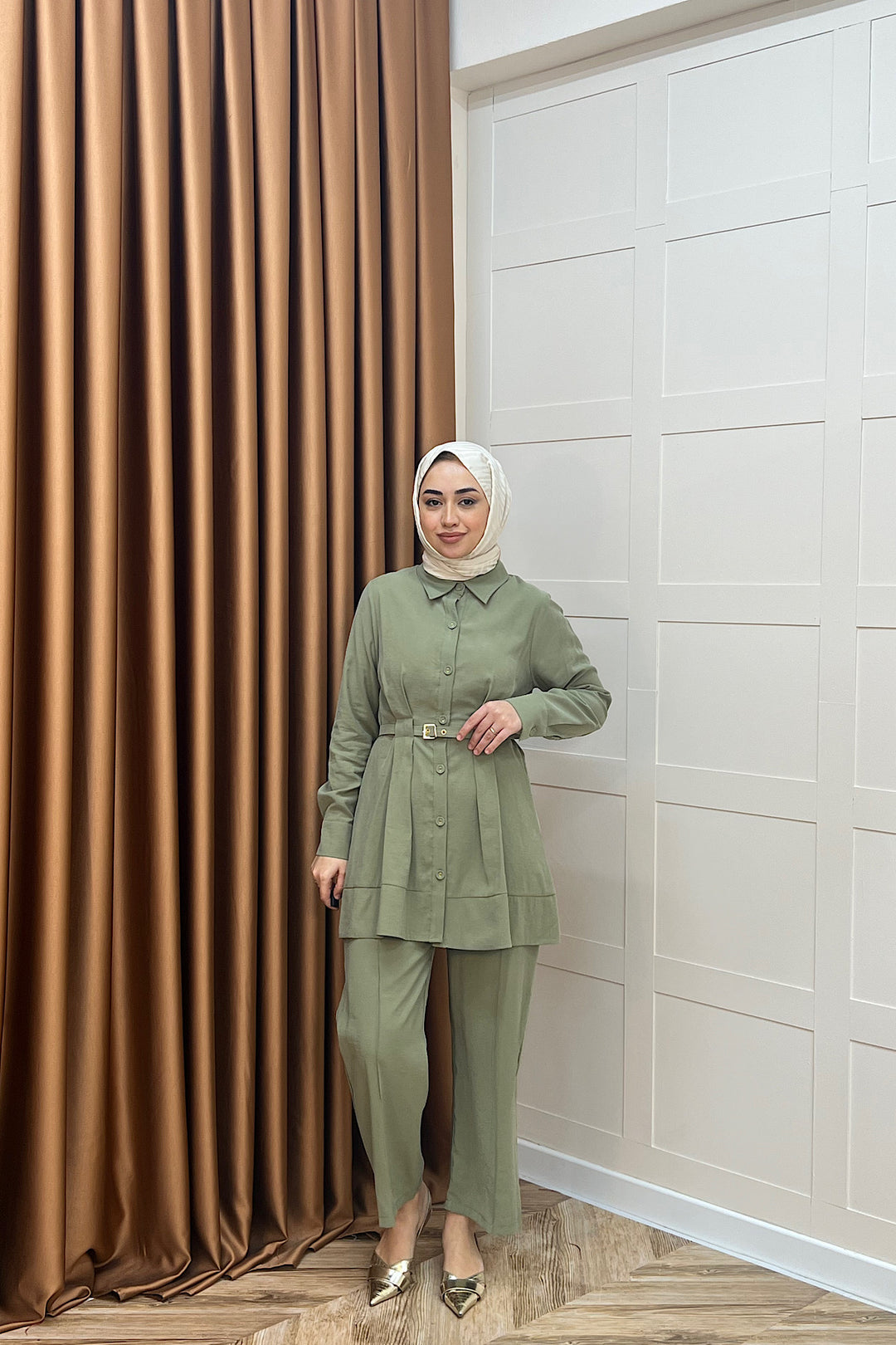 Tuana Belden Kemerli İkili Takım Yeşil 2994-YESIL