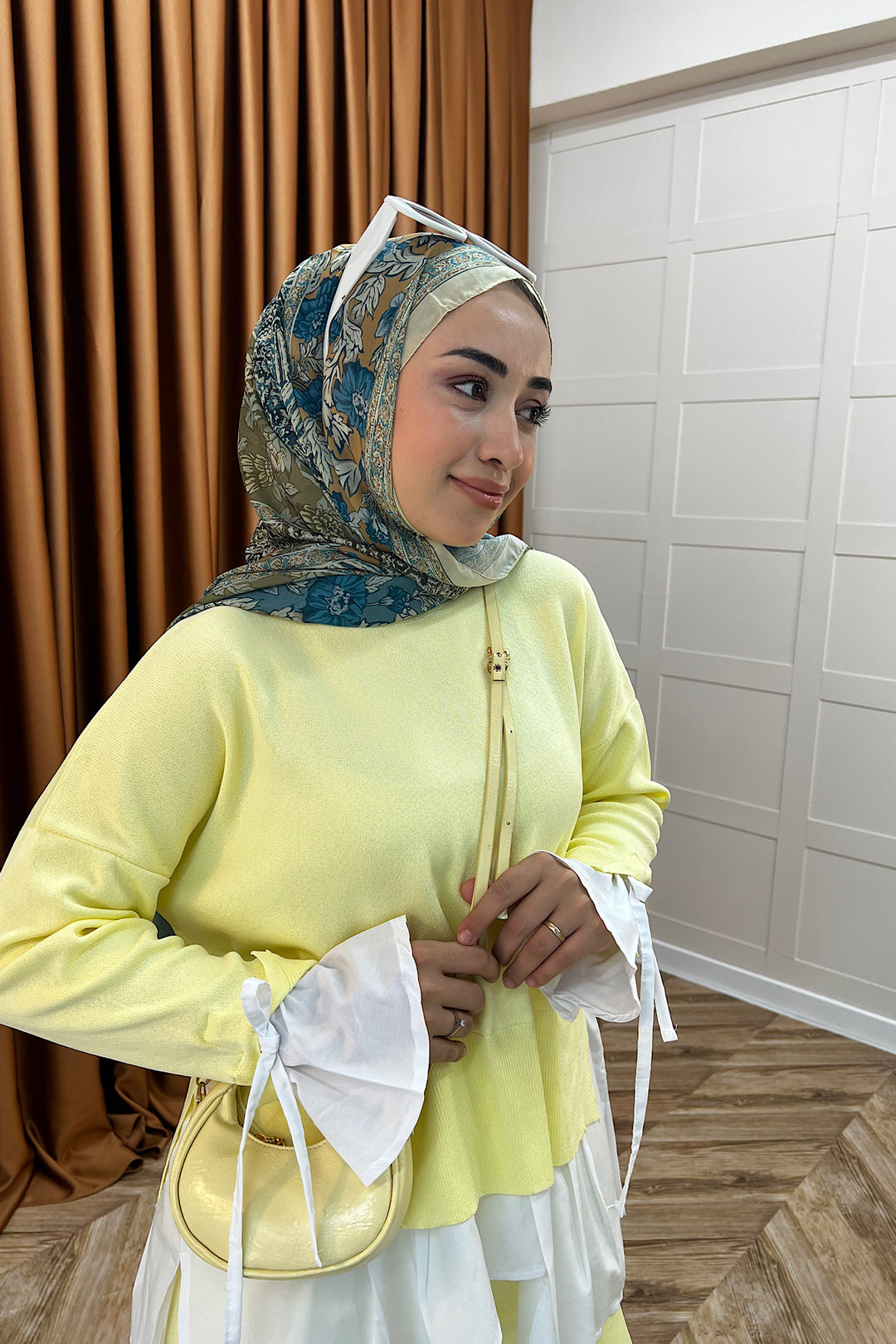 Truva Gömlek Detay Merserize Triko Takım Sarı 25350-SARI