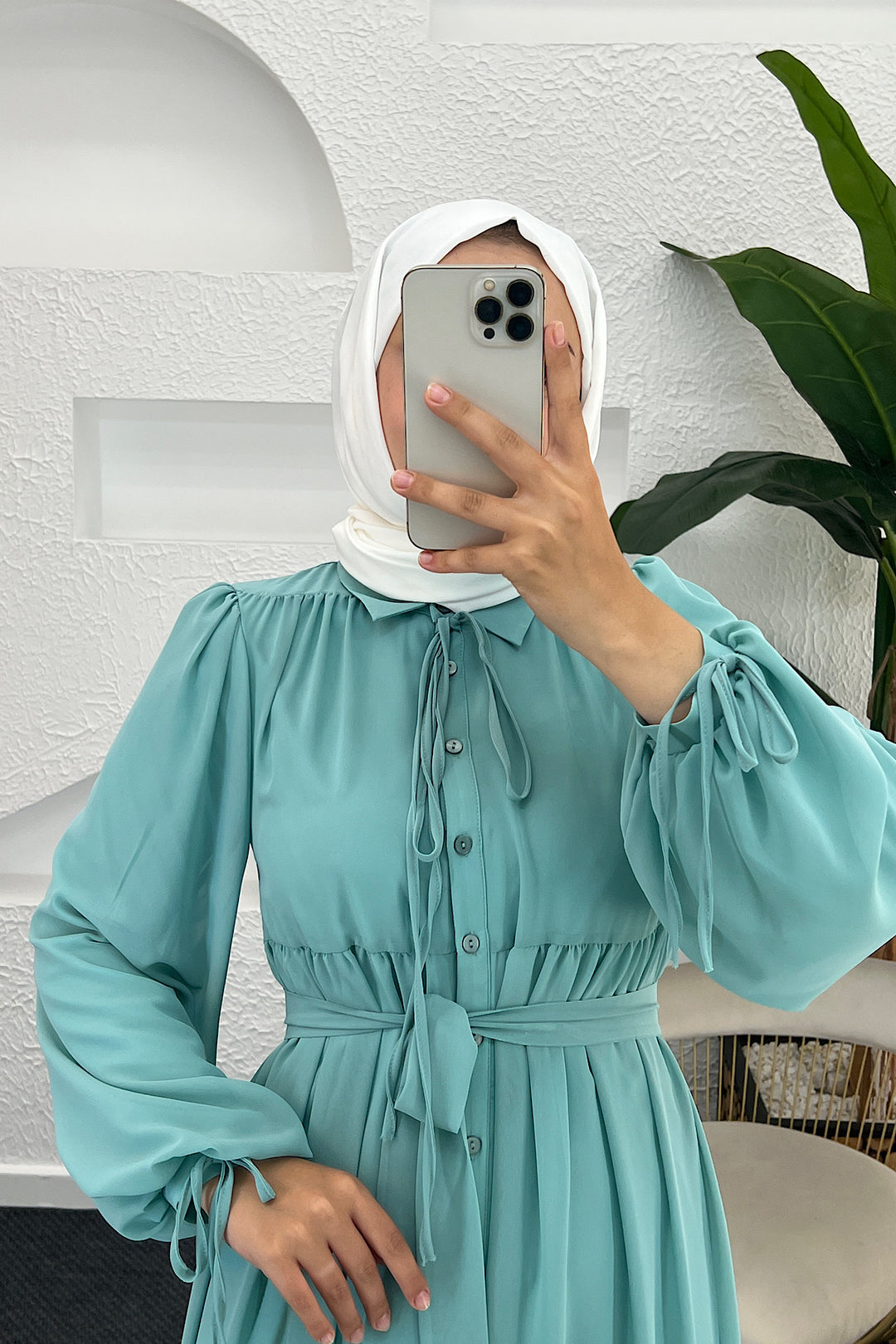 Belinda Şifon Elbise Mint Mavisi 3043-MINTMAVISI