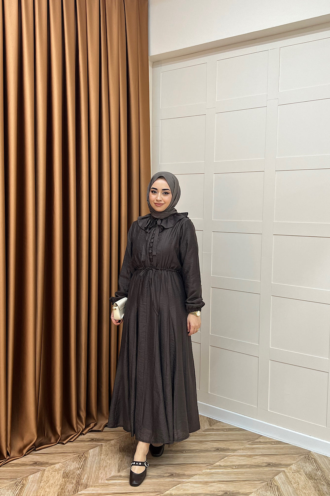 Lena Vual Elbise Kahverengi 2990-KAHVERENGI