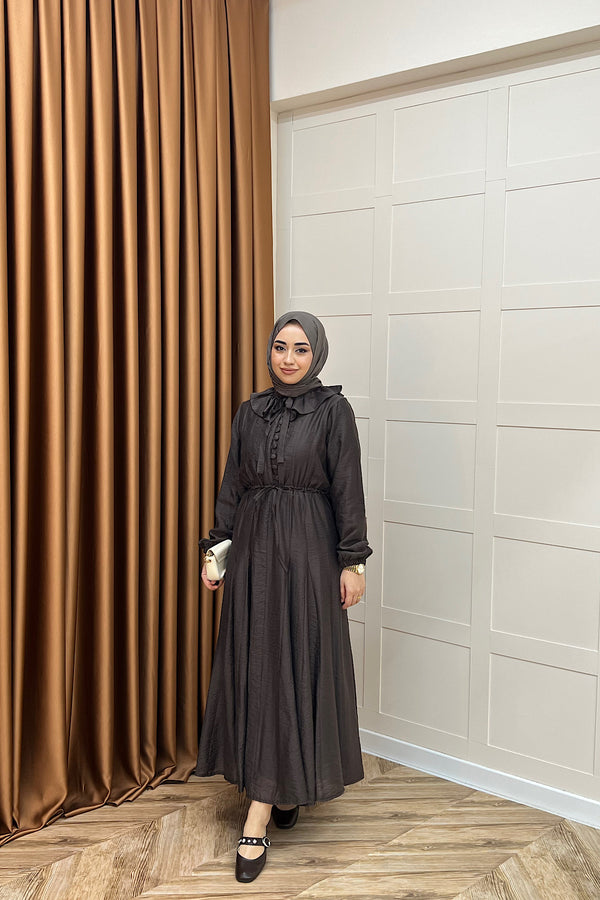 Lena Vual Elbise Kahverengi 2990-KAHVERENGI