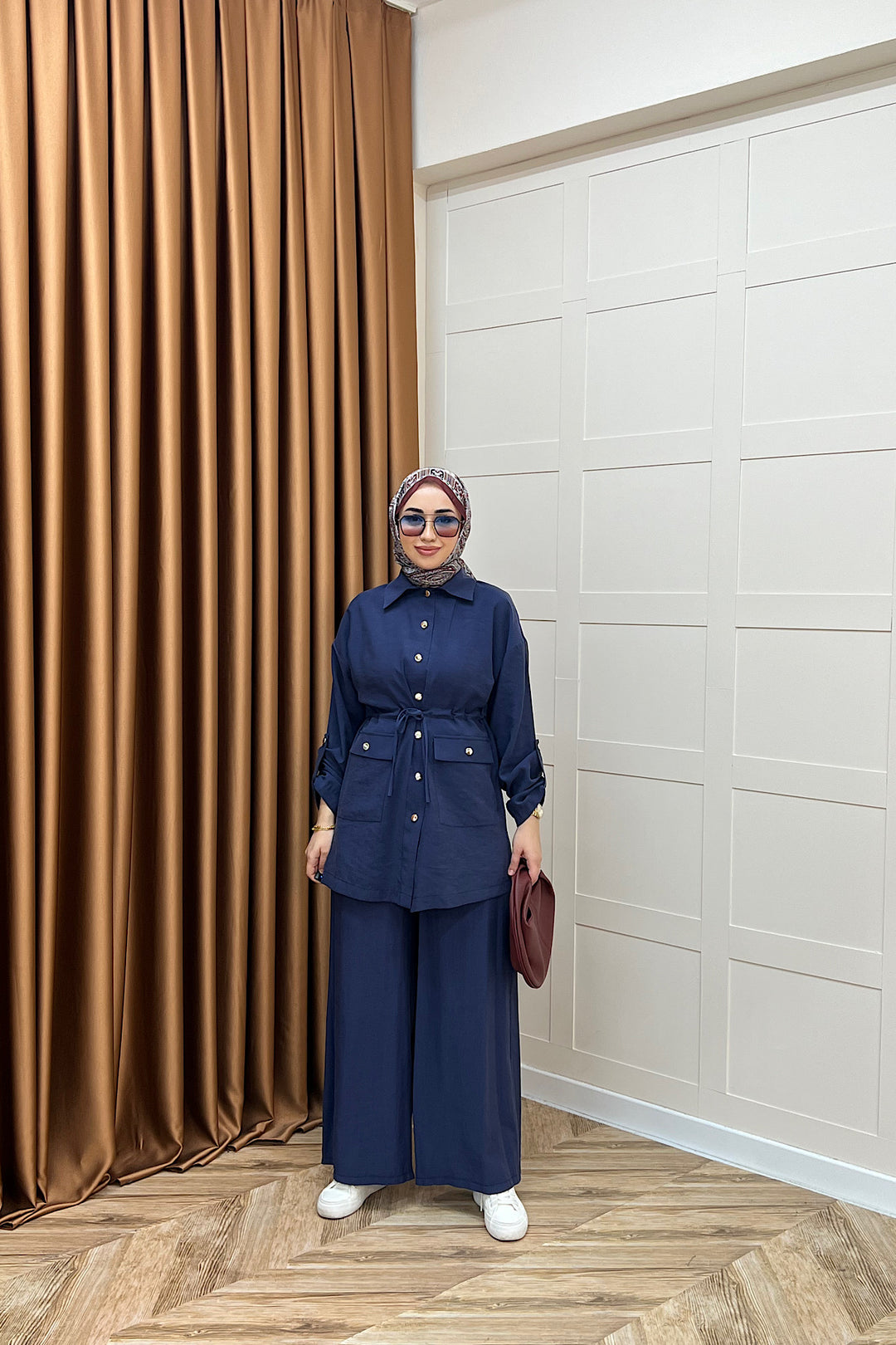 Aria Belden Bağlamalı İkili Takım İndigo 3184-INDIGO