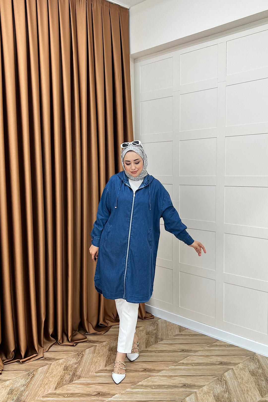 Wanda Fermuarlı Kap Mavi 6540-MAVI