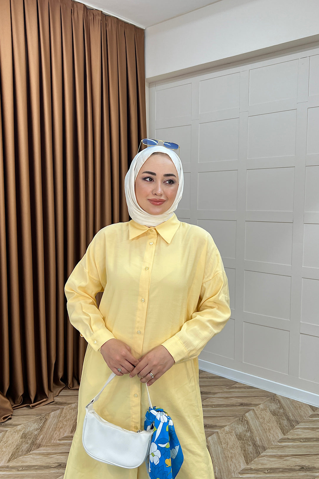 Cupra Uzun Tunik Sarı 02760-SARI