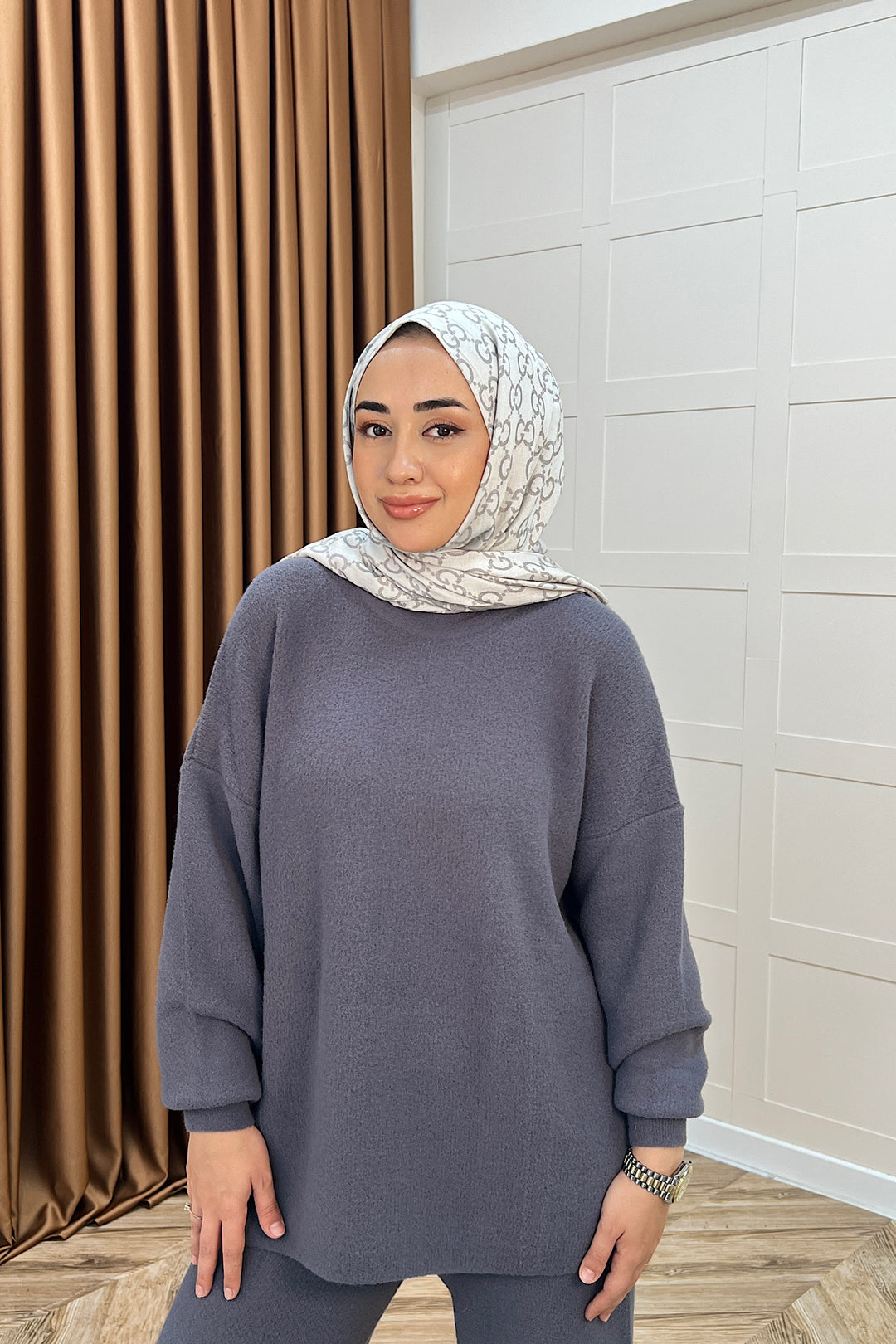 Dilşah Angora İkili Triko Takım Antrasit 25650-ANTRASIT