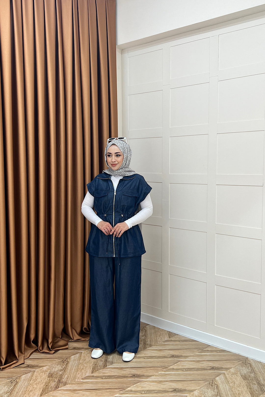 Lia Yelekli Takım Lacivert 6109-LACIVERT