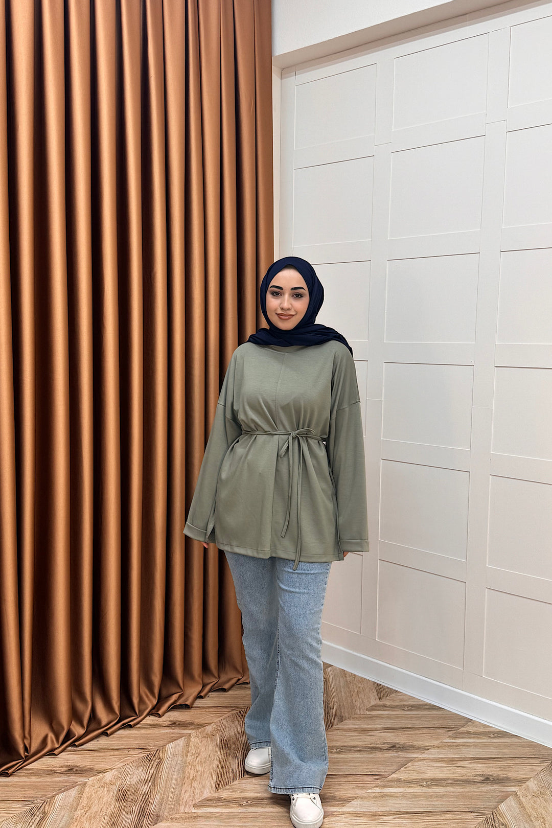 Türev Duble Kol Tunik Yeşil 6060-YESIL