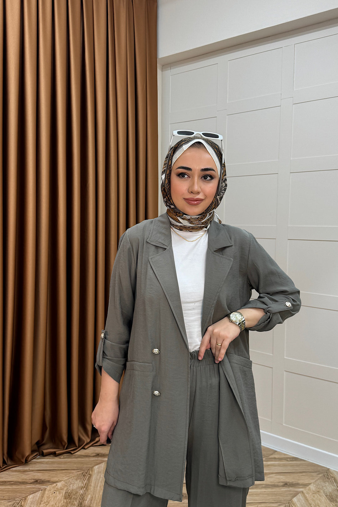 Sandra Ceketli Takım Yeşil 5003-YESIL