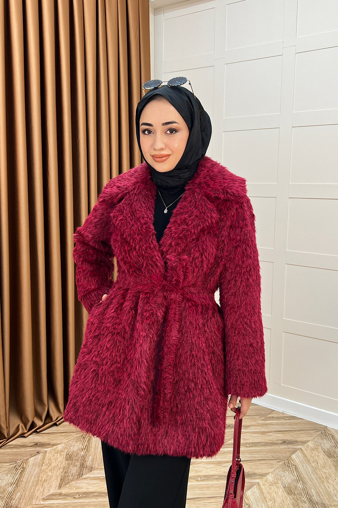 Grok Peluş Kaban Bordo 5523-BORDO