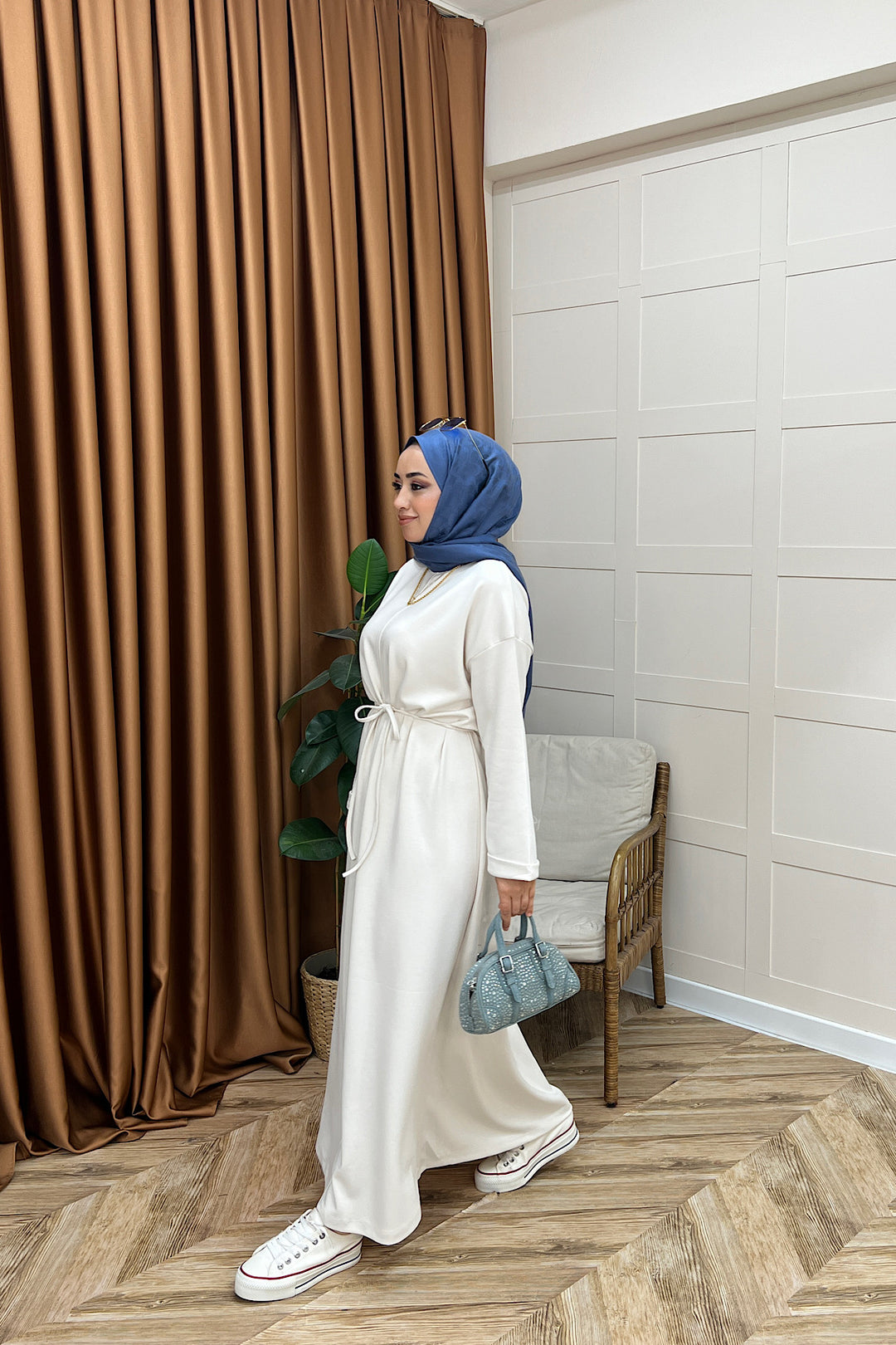 Aura Kuşaklı Elbise Taş 3138-TAS
