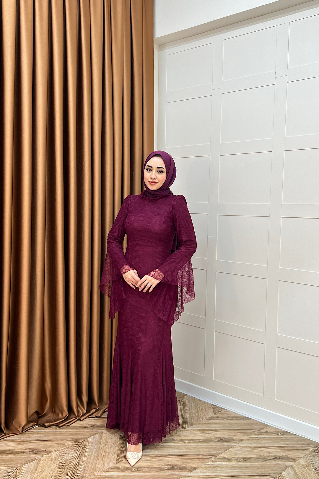 Lucia Dantel Balık Abiye Bordo 3085-BORDO