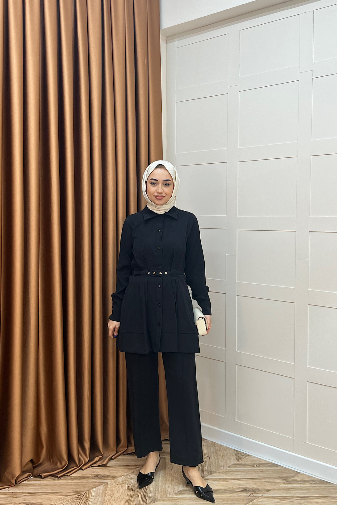 Tuana Belden Kemerli İkili Takım Siyah 2994-SIYAH