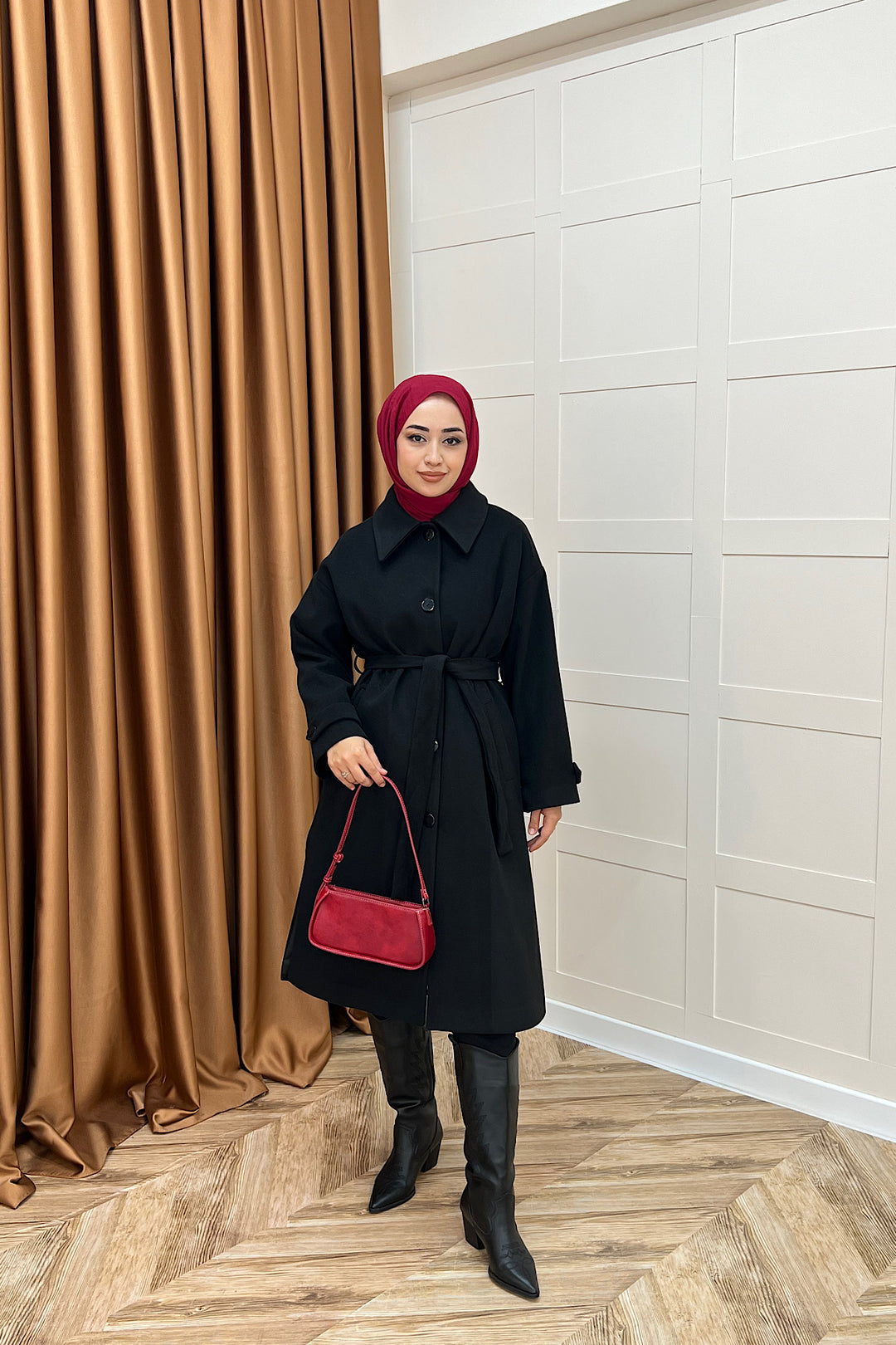 Parla Premium Kumaş Kaban Siyah 5516-SIYAH