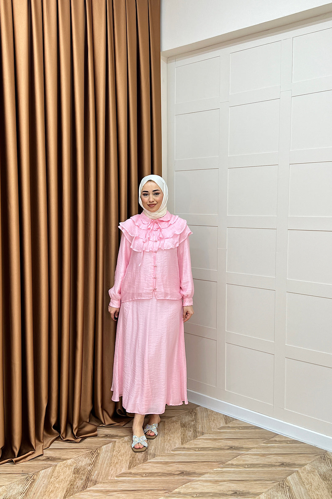 Asel İkili Etek Takım Pembe 2773-PEMBE