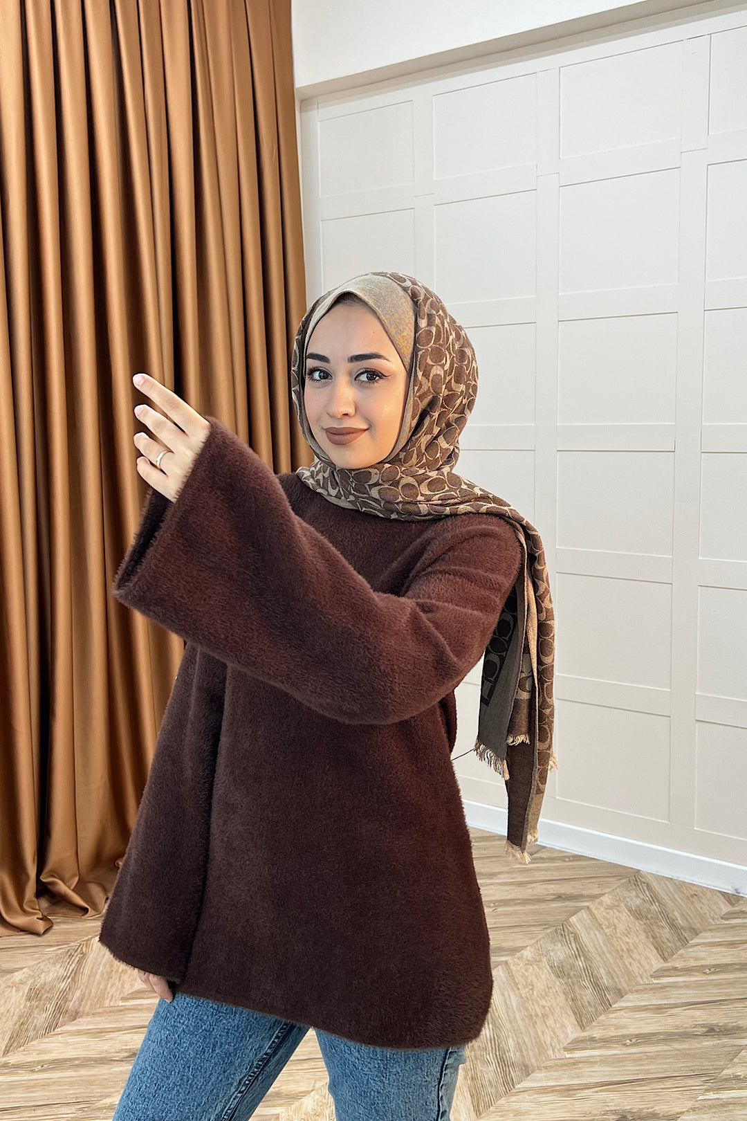 Leyal Triko Kazak Kahverengi 25440-KAHVERENGI