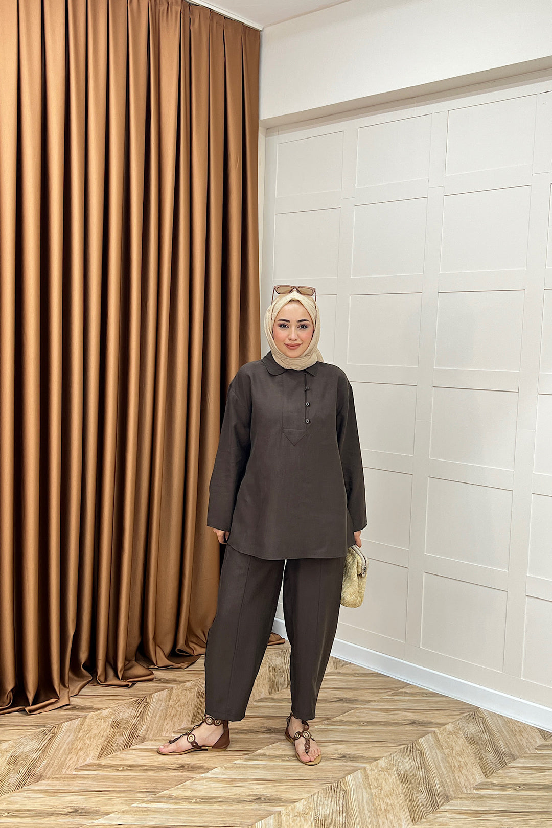 Hazel İkili Takım Kahverengi 73091-KAHVERENGI